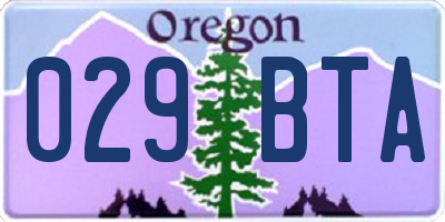 OR license plate 029BTA