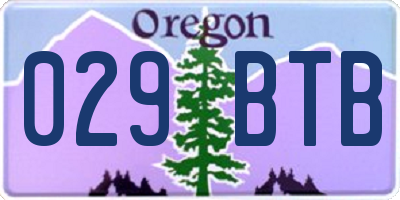 OR license plate 029BTB