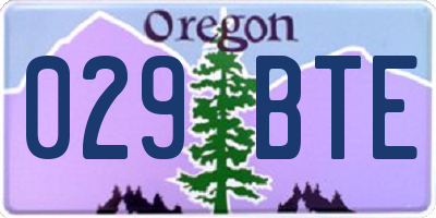 OR license plate 029BTE