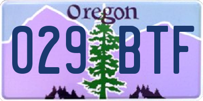 OR license plate 029BTF