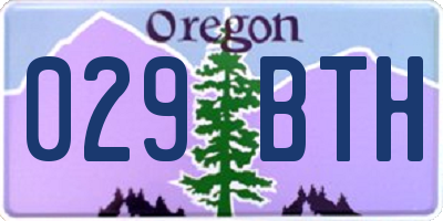 OR license plate 029BTH