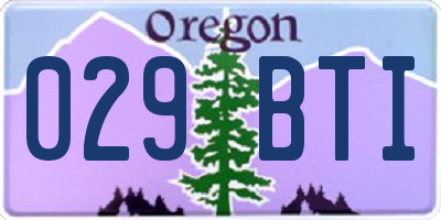 OR license plate 029BTI