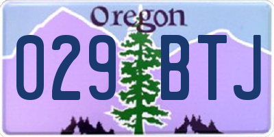 OR license plate 029BTJ