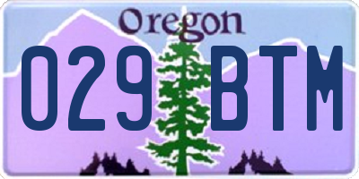 OR license plate 029BTM