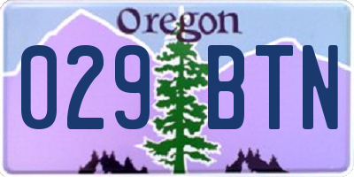 OR license plate 029BTN