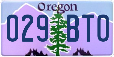 OR license plate 029BTO