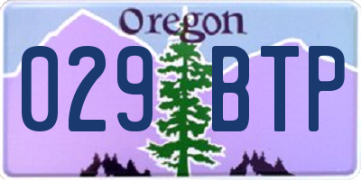 OR license plate 029BTP