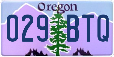 OR license plate 029BTQ