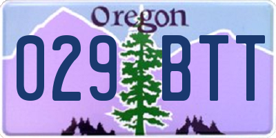 OR license plate 029BTT