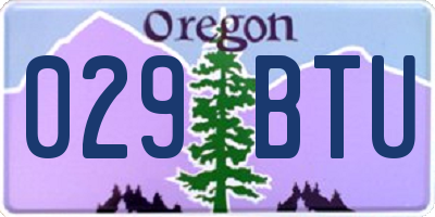 OR license plate 029BTU