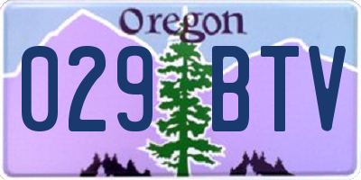 OR license plate 029BTV