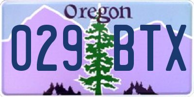 OR license plate 029BTX