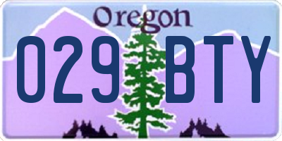 OR license plate 029BTY