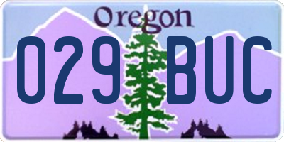 OR license plate 029BUC