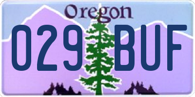 OR license plate 029BUF