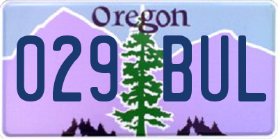 OR license plate 029BUL