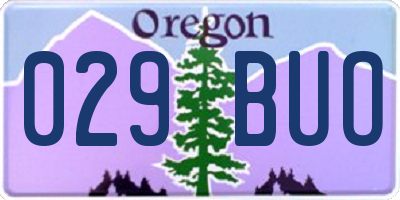 OR license plate 029BUO
