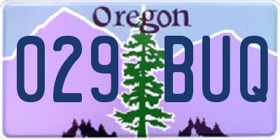 OR license plate 029BUQ