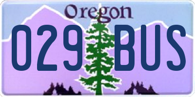 OR license plate 029BUS
