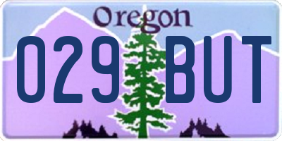 OR license plate 029BUT