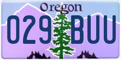 OR license plate 029BUU