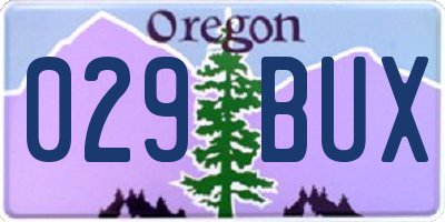 OR license plate 029BUX