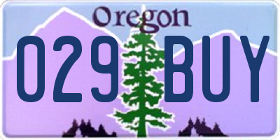 OR license plate 029BUY