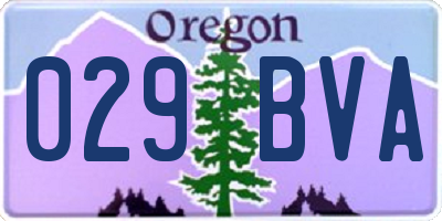 OR license plate 029BVA