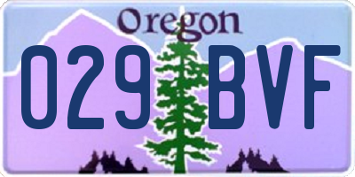 OR license plate 029BVF