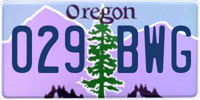 OR license plate 029BWG