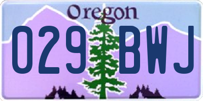 OR license plate 029BWJ