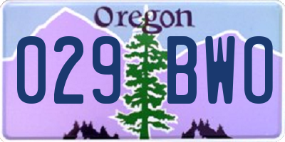 OR license plate 029BWO