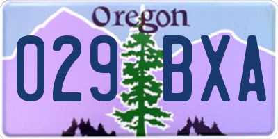 OR license plate 029BXA