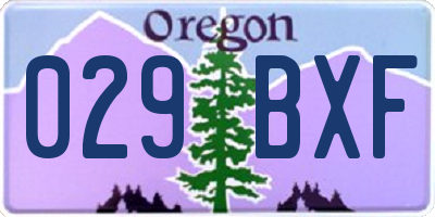 OR license plate 029BXF