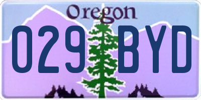 OR license plate 029BYD