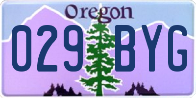 OR license plate 029BYG
