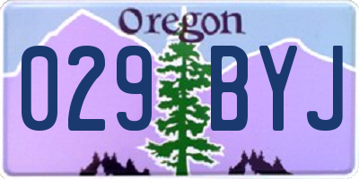 OR license plate 029BYJ