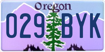 OR license plate 029BYK