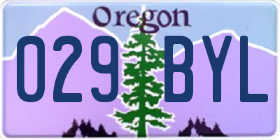 OR license plate 029BYL