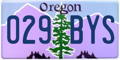 OR license plate 029BYS