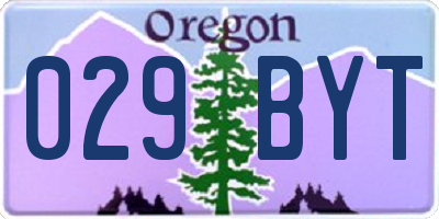 OR license plate 029BYT