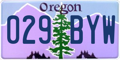 OR license plate 029BYW