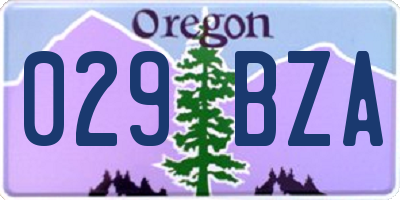 OR license plate 029BZA