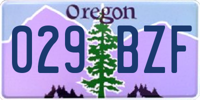 OR license plate 029BZF