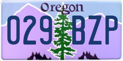 OR license plate 029BZP