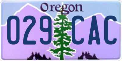 OR license plate 029CAC
