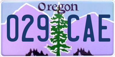 OR license plate 029CAE