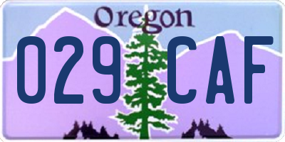 OR license plate 029CAF