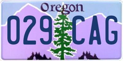 OR license plate 029CAG
