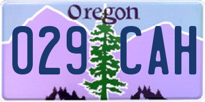 OR license plate 029CAH